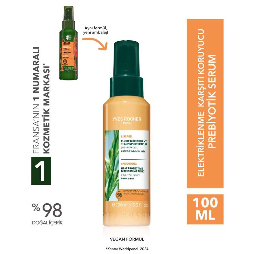 Elektriklenme Karşıtı Isı Koruyucu Prebiyotik Serum - Asi ve Kabarık Saçlar - Vegan