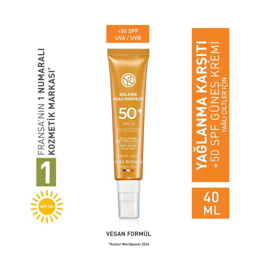 Yüz Güneş Kremi - SPF 50+ - Yağlanma ve Leke Karşıtı/ Solaire Peau Parfaite