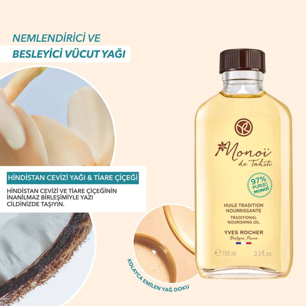 Monoi Nemlendirici Besleyici Vücut Yağı-Monoi de Tahiti-Vegan
