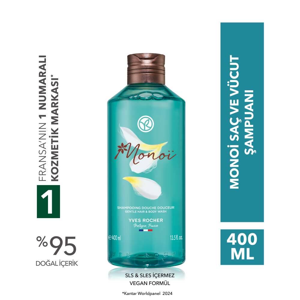 Monoi Nemlendirici Saç ve Vücut Şampuanı-Monoi de Tahiti-SLS,SLES içermez-Vegan