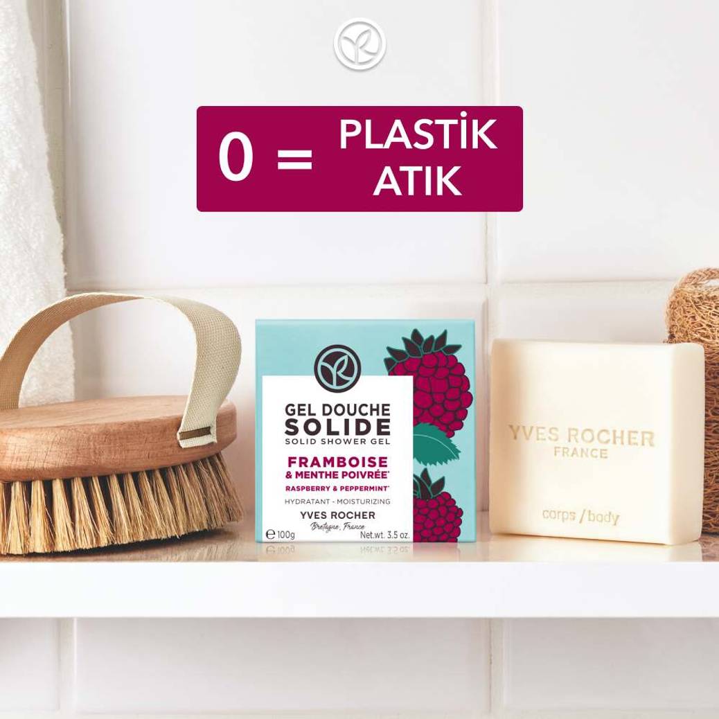 Katı Duş Jeli - Nemlendirici Enerjik Frambuaz Nane -SLS,SLES İçermez-Vegan