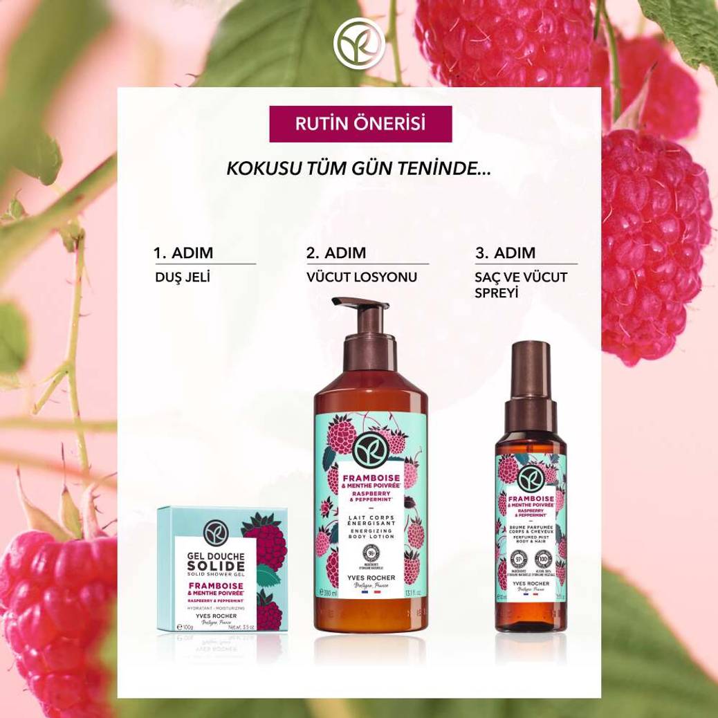 Katı Duş Jeli - Nemlendirici Enerjik Frambuaz Nane -SLS,SLES İçermez-Vegan