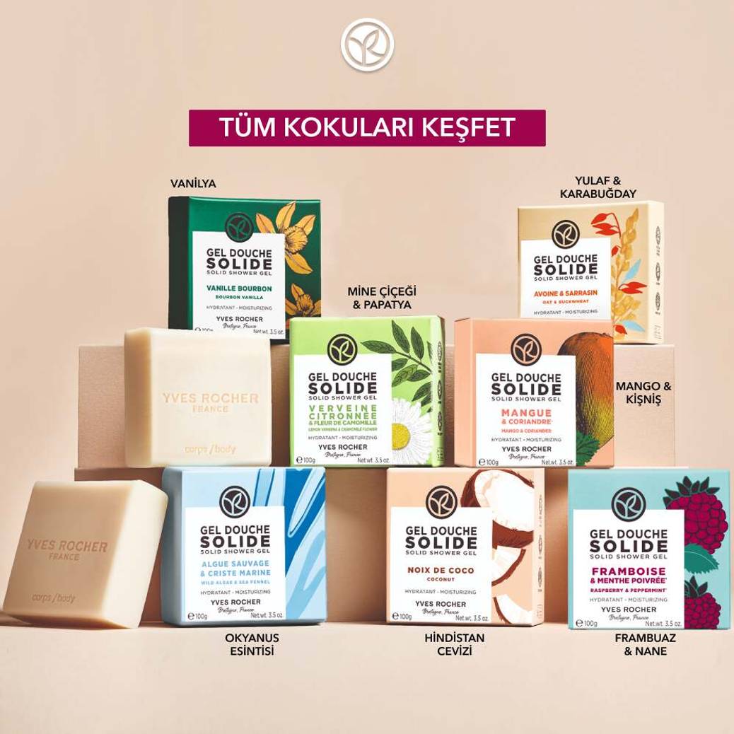 Katı Duş Jeli - Nemlendirici Enerjik Frambuaz Nane -SLS,SLES İçermez-Vegan