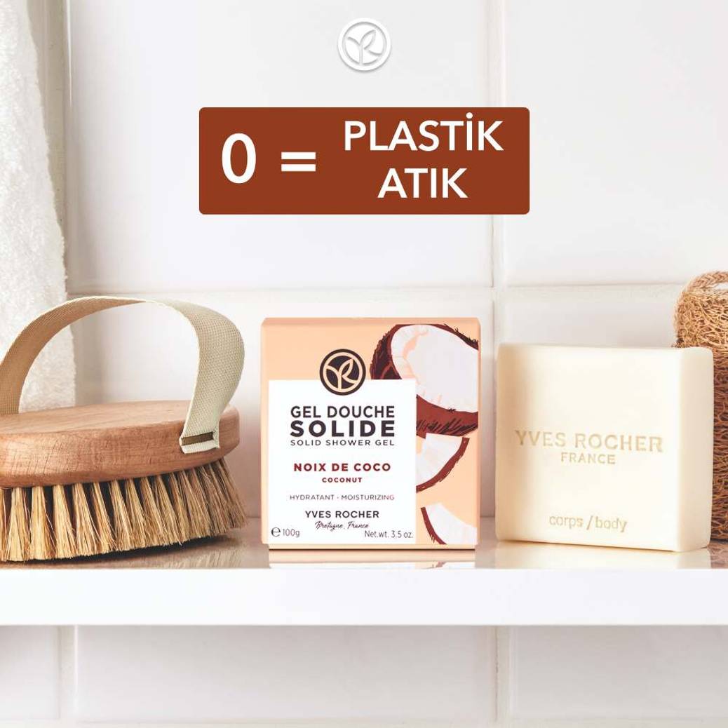 Katı Duş Jeli -Nemlendirici Tropikal Hindistan Cevizi-SLS,SLES İçermez-Vegan