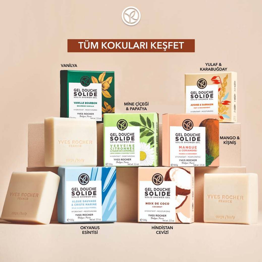 Katı Duş Jeli -Nemlendirici Tropikal Hindistan Cevizi-SLS,SLES İçermez-Vegan