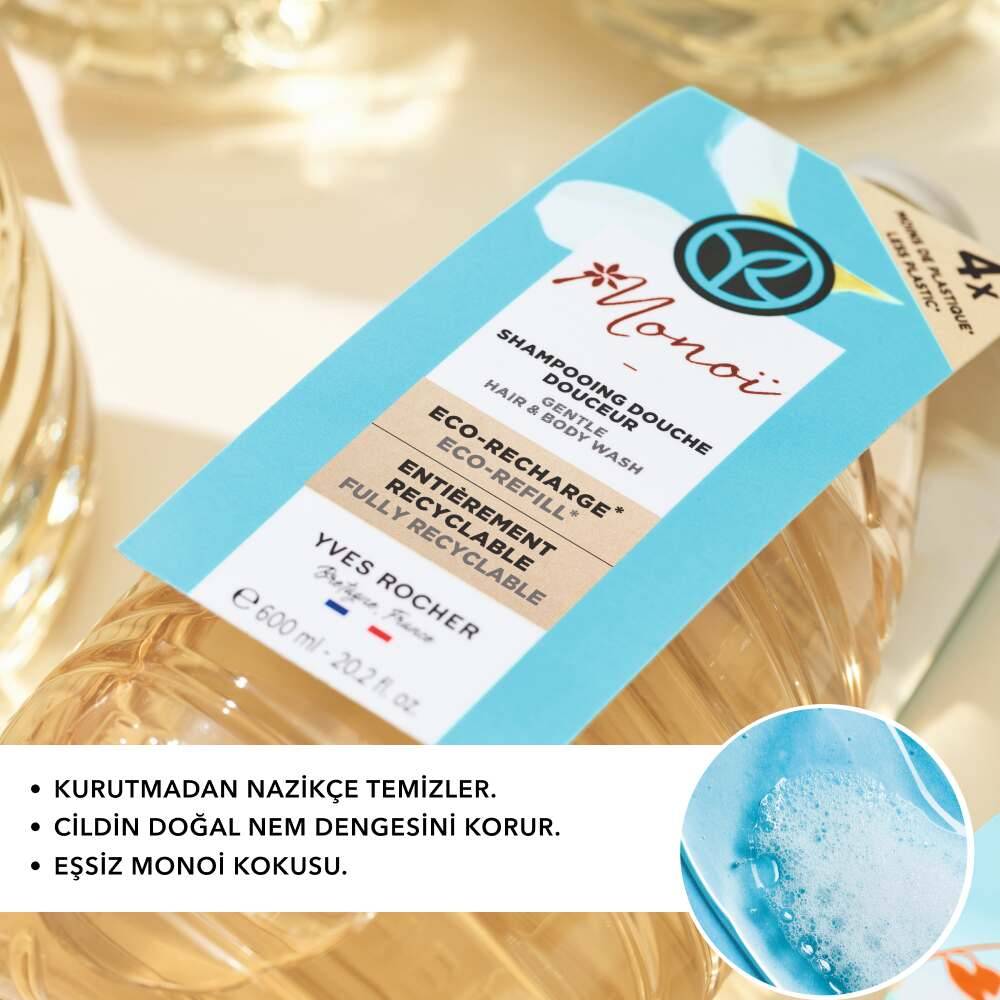 Monoi Eko Refill Yedek Saç ve Vücut Şampuanı-Monoi de Tahiti-SLS, SLES içermez-Vegan
