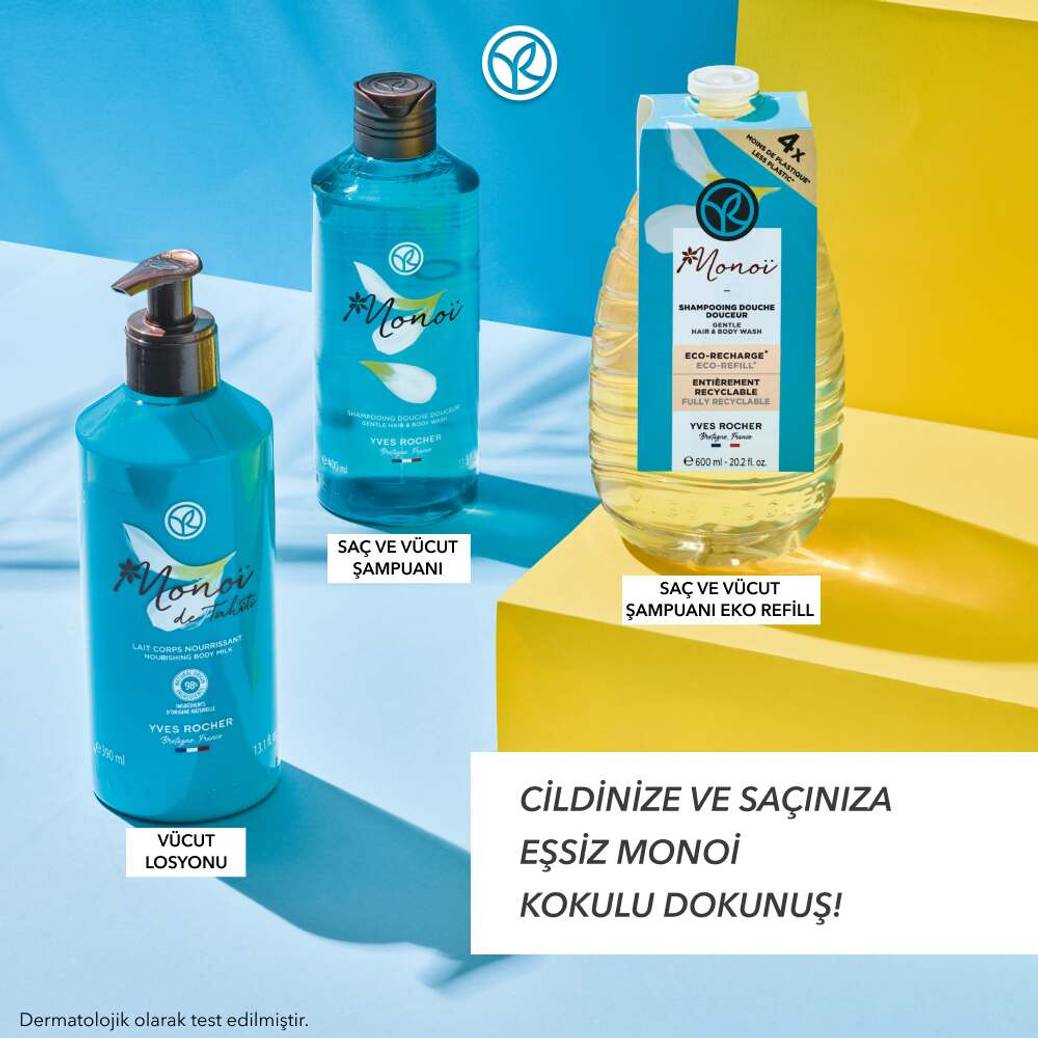 Monoi Eko Refill Yedek Saç ve Vücut Şampuanı-Monoi de Tahiti-SLS, SLES içermez-Vegan