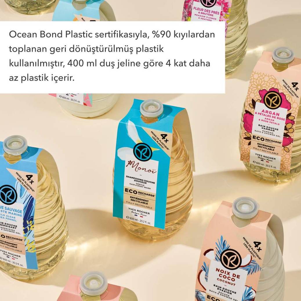 Monoi Eko Refill Yedek Saç ve Vücut Şampuanı-Monoi de Tahiti-SLS, SLES içermez-Vegan