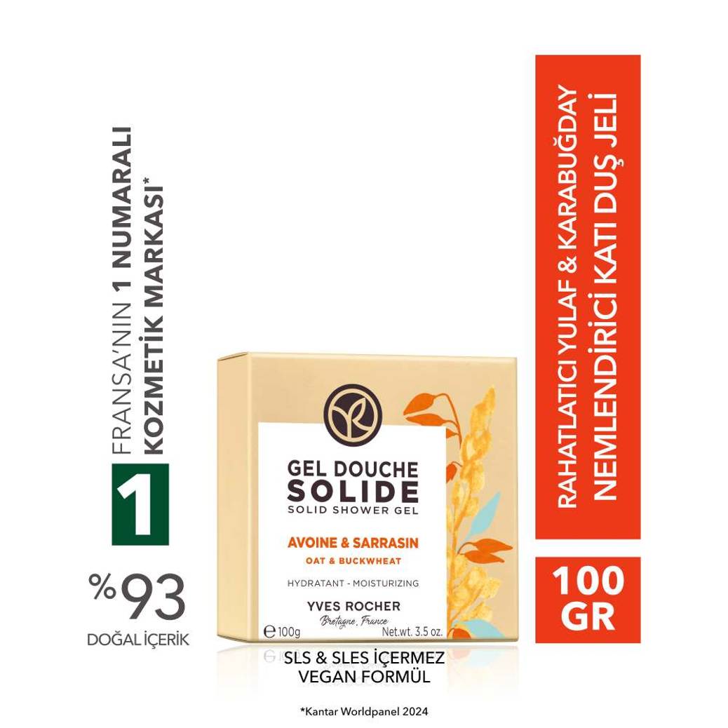 Katı Duş Jeli - Nemlendirici Rahatlatıcı Yulaf Karabuğday-SLS,SLES İçermez-Vegan