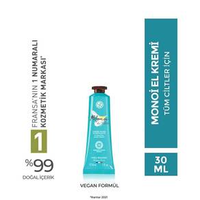 Monoi Nemlendirici Besleyici El Kremi-Tüm Ciltler - Monoi de Tahiti- Vegan