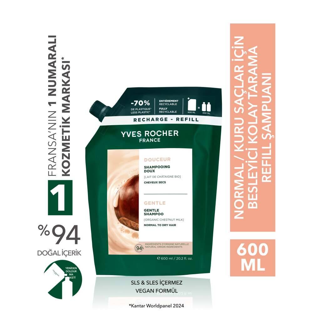 Besleyici Kolay Tarama Refill Şampuanı - Normal / Kuru Saçlar - SLS,SLES içermez , Tuzsuz , Vegan