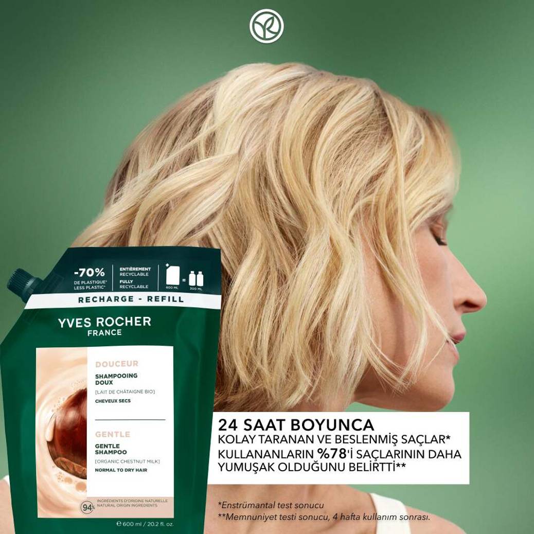 Besleyici Kolay Tarama Refill Şampuanı - Normal / Kuru Saçlar - SLS,SLES içermez , Tuzsuz , Vegan