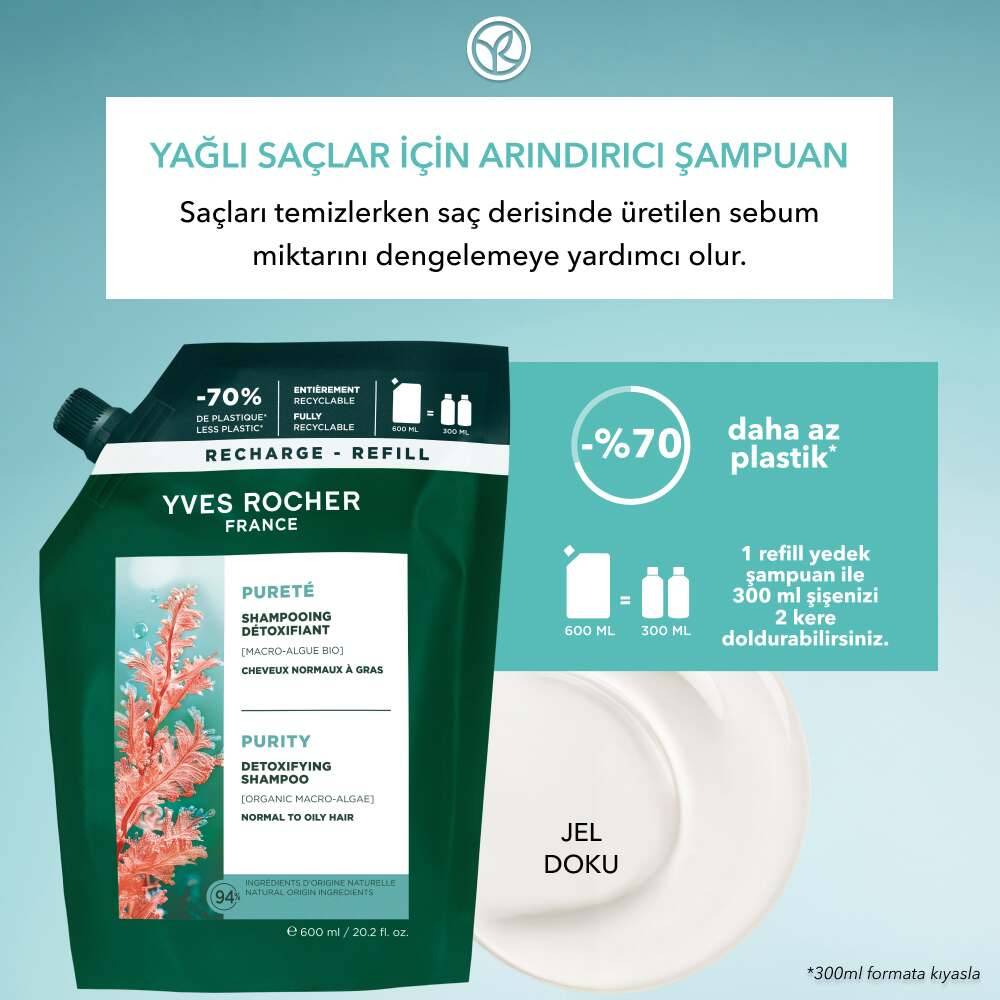 Arındırıcı Refill Şampuan - Yağlı Saçlar - SLS,SLES içermez, Tuzsuz, Vegan