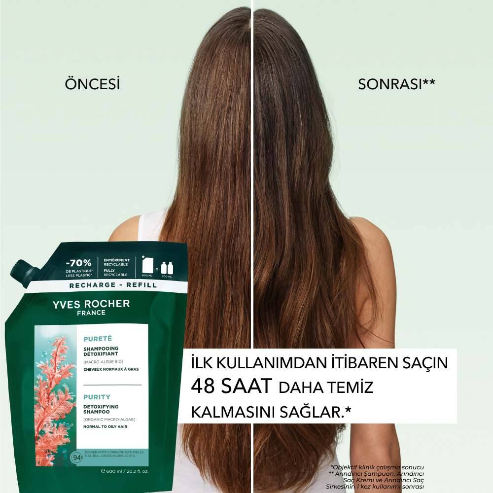Arındırıcı Refill Şampuan - Yağlı Saçlar - SLS,SLES içermez, Tuzsuz, Vegan
