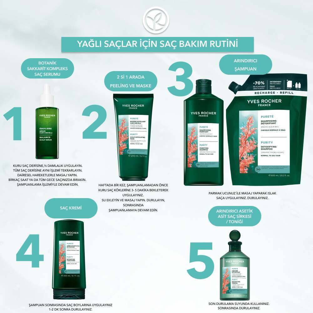Arındırıcı Refill Şampuan - Yağlı Saçlar - SLS,SLES içermez, Tuzsuz, Vegan