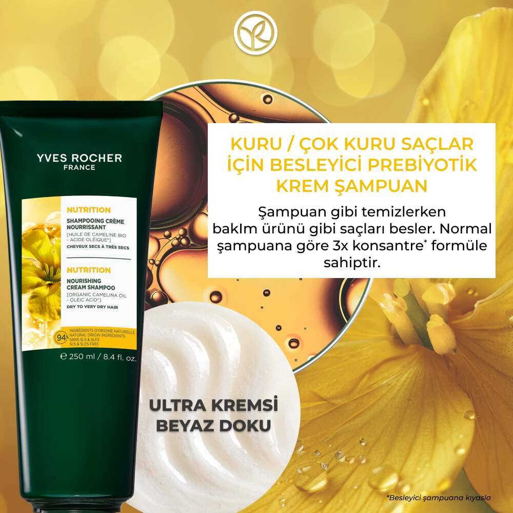 Besleyici Prebiyotik Krem Şampuan-Kuru ve Çok Kuru Saçlar-SLS,SLES İçermez,Vegan