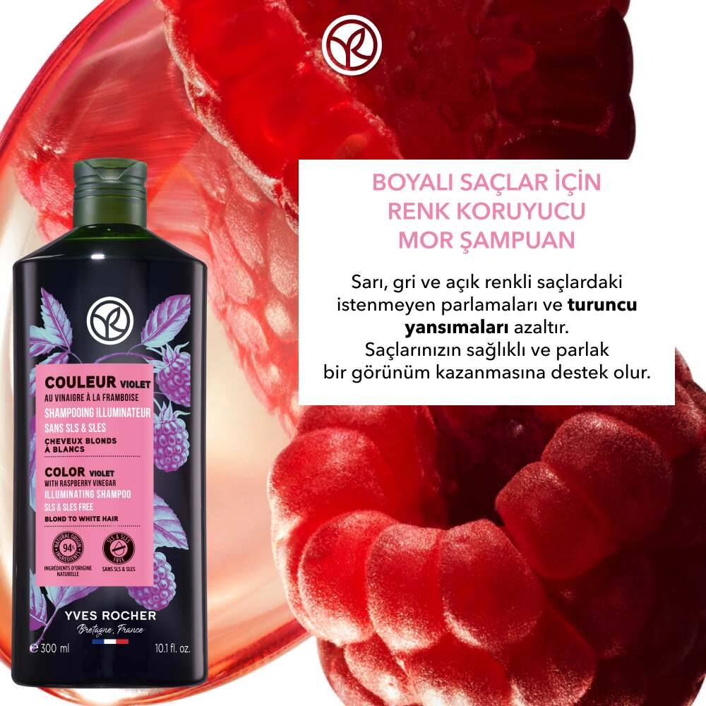 Turunculaşma Karşıtı Mor Şampuan - Boyalı Saçlar - SLS,SLES içermez , Vegan