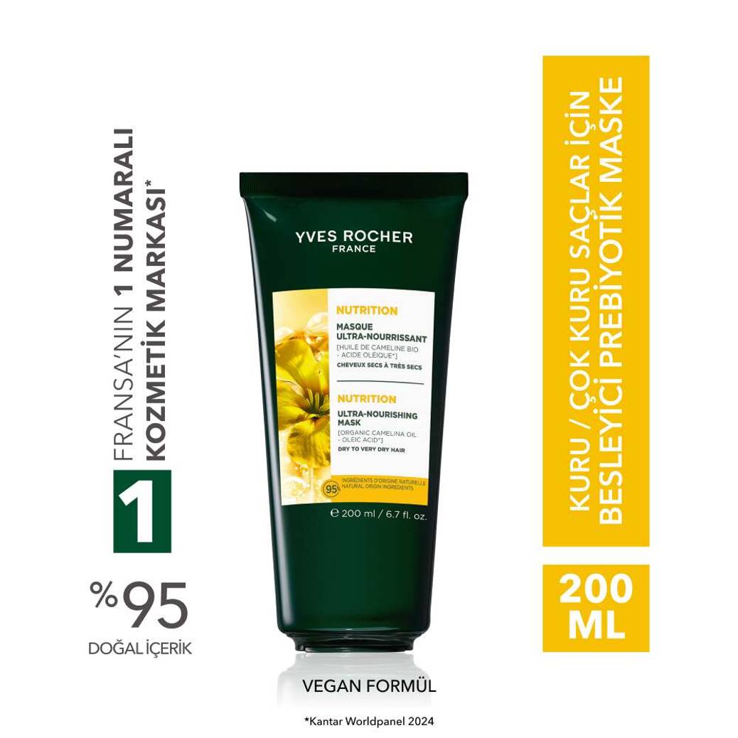 Besleyici Prebiyotik Maske - Kuru ve Çok Kuru Saçlar - Vegan
