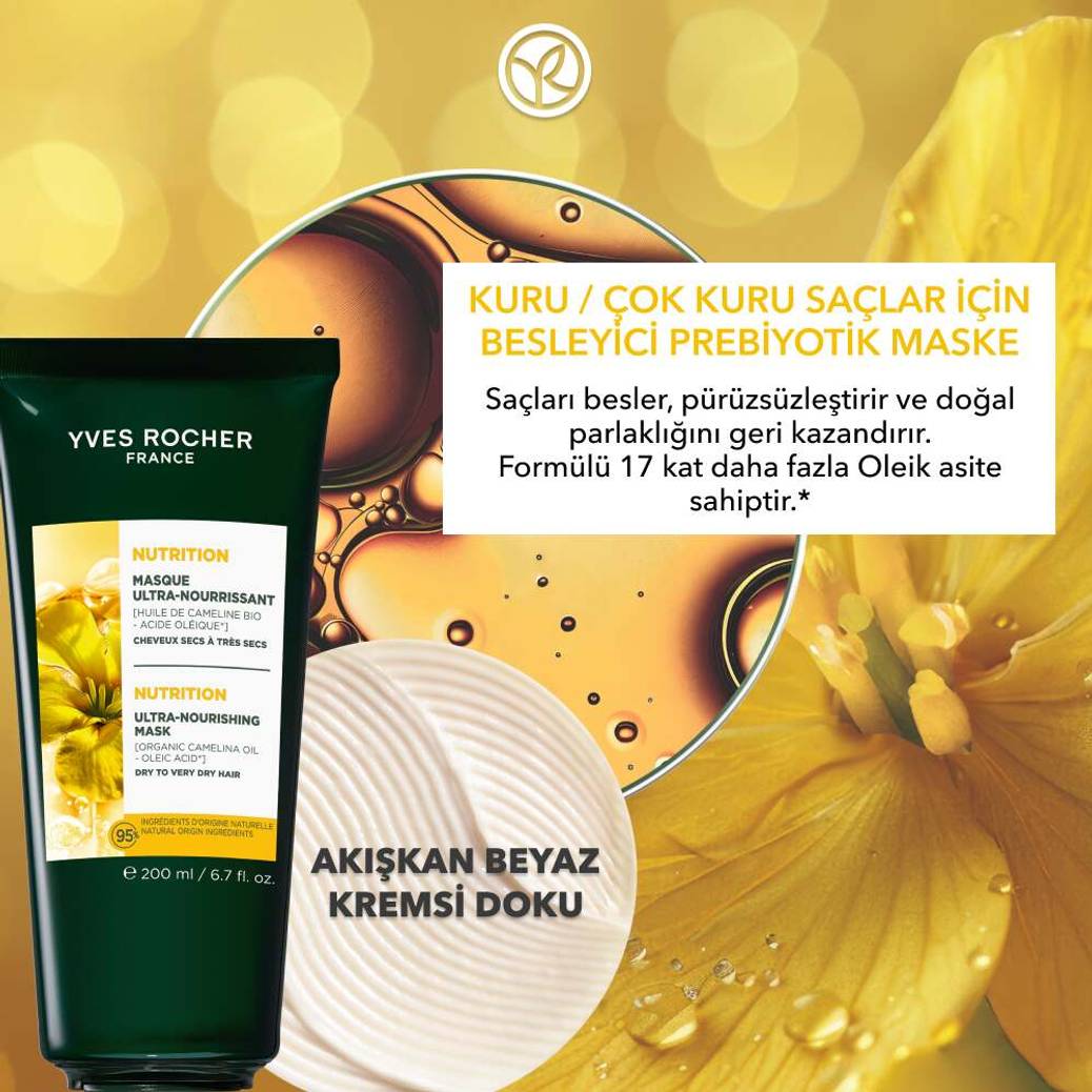 Besleyici Prebiyotik Maske - Kuru ve Çok Kuru Saçlar - Vegan