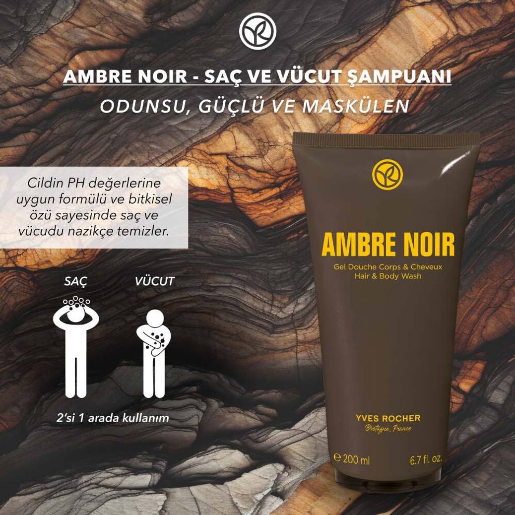 Ambre Noir Saç ve Vücut Şampuanı-Erkek-Vegan