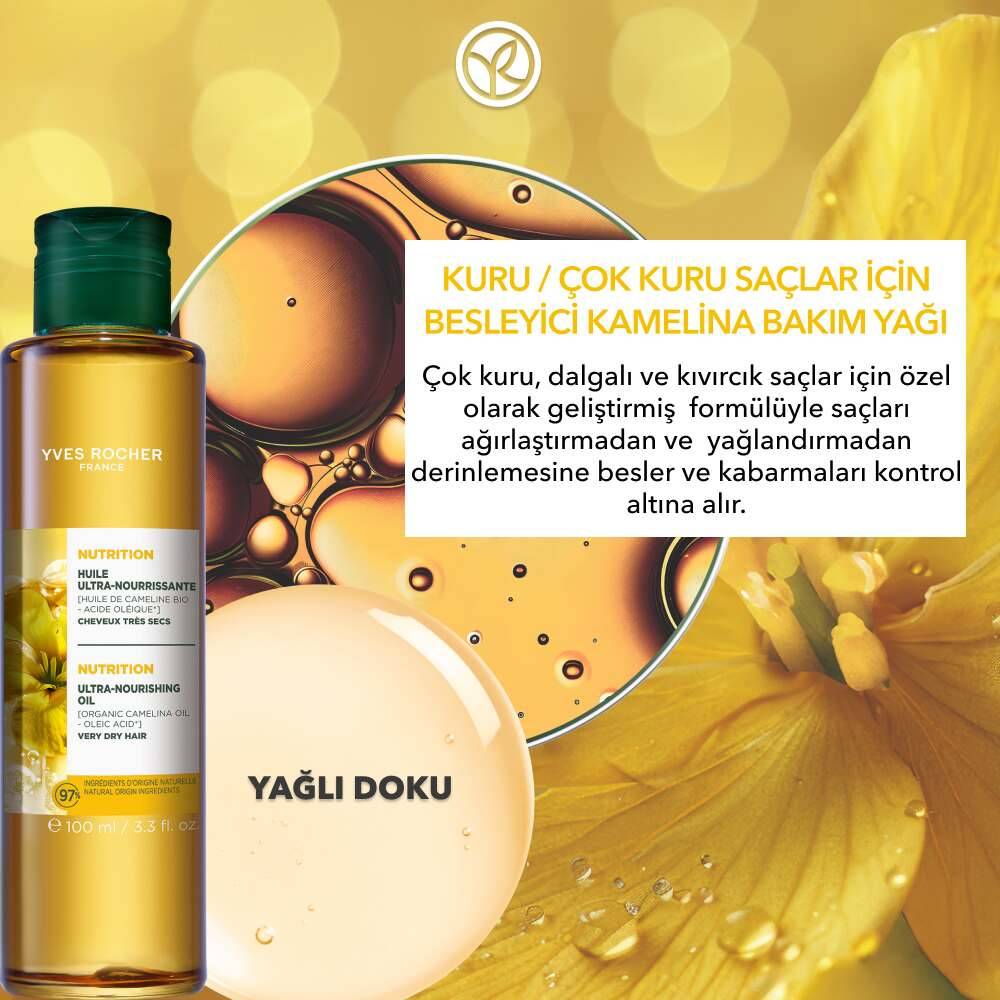 Besleyici Kamelina Bakım Yağı - Kuru ve Çok Kuru Saçlar - Vegan