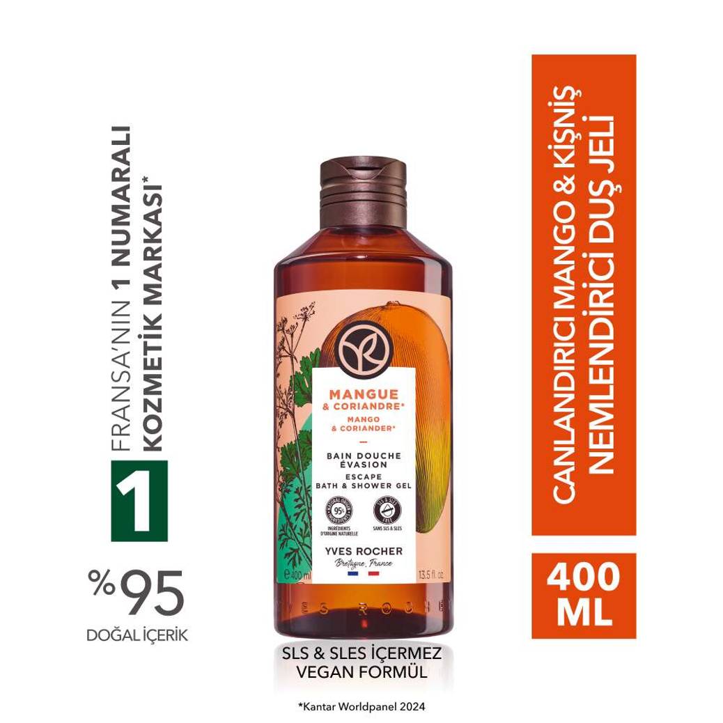 Duş Jeli - Nemlendirici Canlandırıcı Mango Kişniş-SLS,SLES İçermez-Vegan