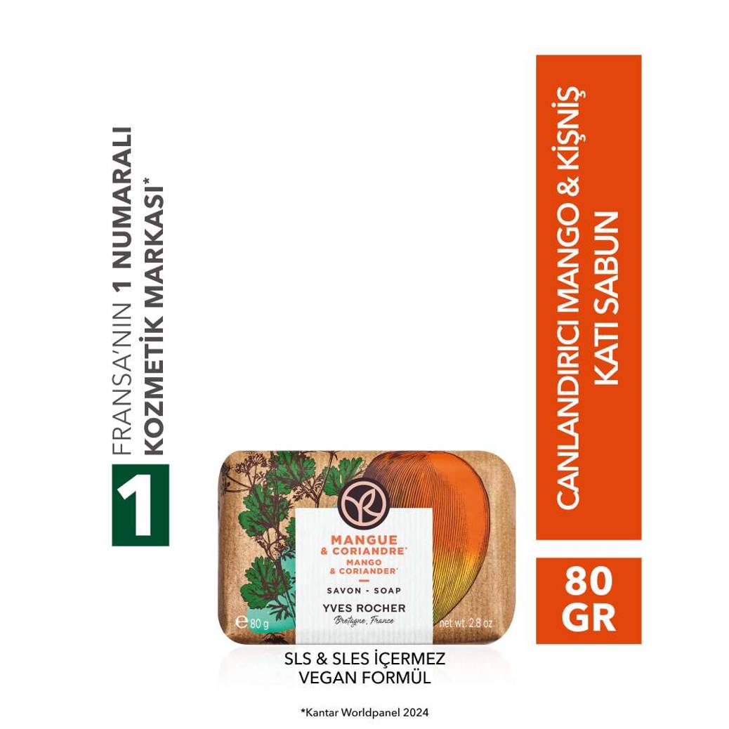 Katı Sabun - Canlandırıcı Mango Kişniş -SLS,SLES İçermez-Vegan