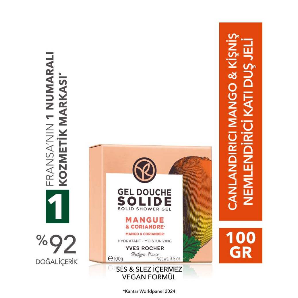 Katı Duş Jeli - Nemlendirici Canlandırıcı Mango Kişniş-SLS,SLES İçermez-Vegan