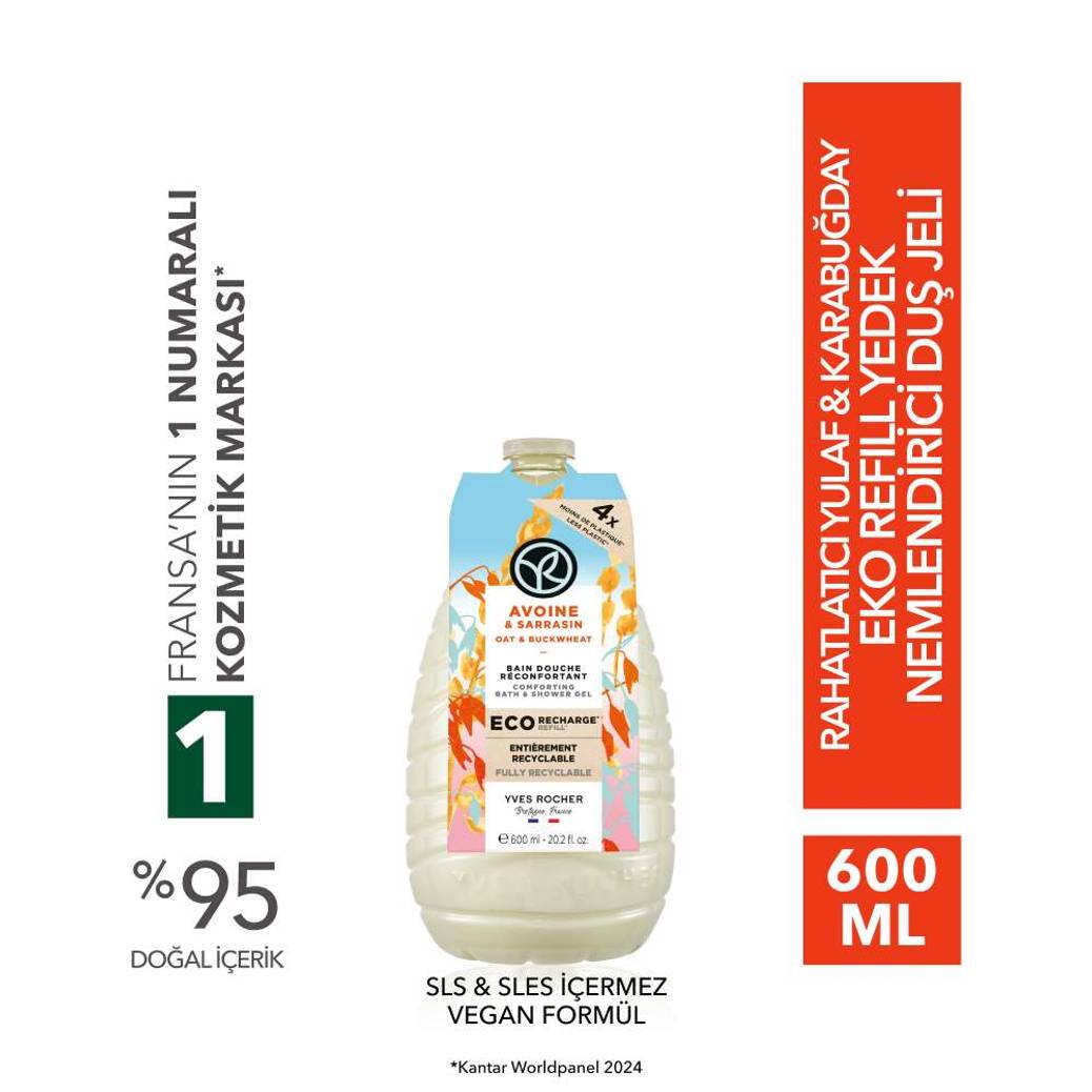 Eko Refill Yedek Duş Jeli-Nemlendirici Rahatlatıcı Yulaf Karabuğday-SLS,SLES İçermez,-Vegan