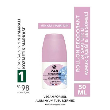Roll-on Deodorant - Pamuk Çiçeği & Ebegümeci