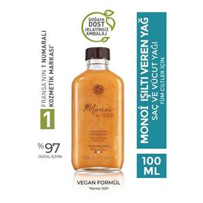 Monoi Işıltı Veren Nemlendirici Besleyici Parıltılı Saç ve Vücut Yağı-Monoi de Tahiti-Vegan
