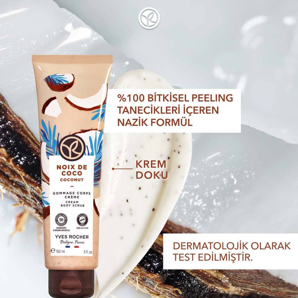 Vücut Peelingi-Arındırıcı Yumuşatıcı Tropikal Hindistan Cevizi-SLS,SLES İçermez-Vegan