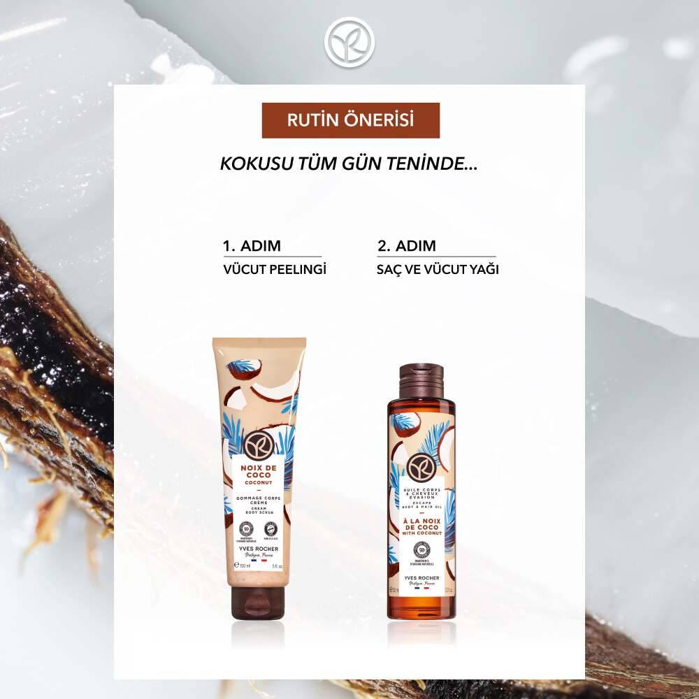 Vücut Peelingi-Arındırıcı Yumuşatıcı Tropikal Hindistan Cevizi-SLS,SLES İçermez-Vegan