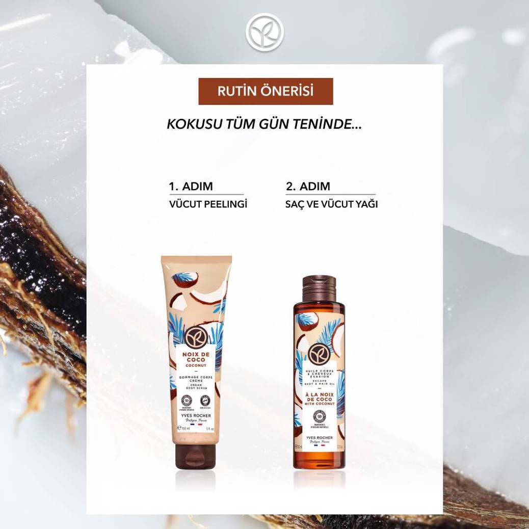 Vücut Peelingi-Arındırıcı Yumuşatıcı Tropikal Hindistan Cevizi-SLS,SLES İçermez-Vegan