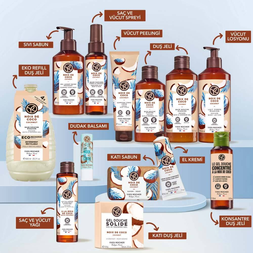 Vücut Peelingi-Arındırıcı Yumuşatıcı Tropikal Hindistan Cevizi-SLS,SLES İçermez-Vegan