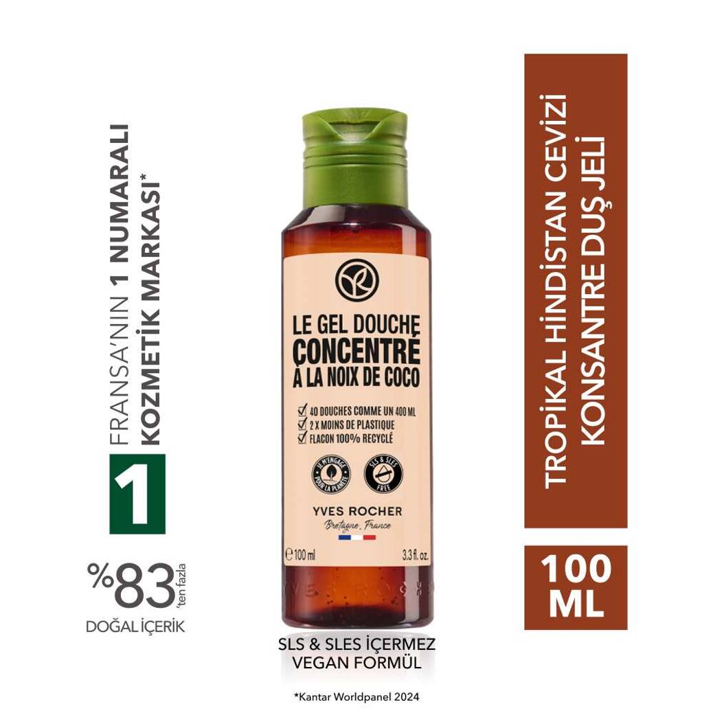Konsantre Duş Jeli - Nemlendirici Tropikal Hindistan Cevizi -SLS,SLES İçermez-Vegan