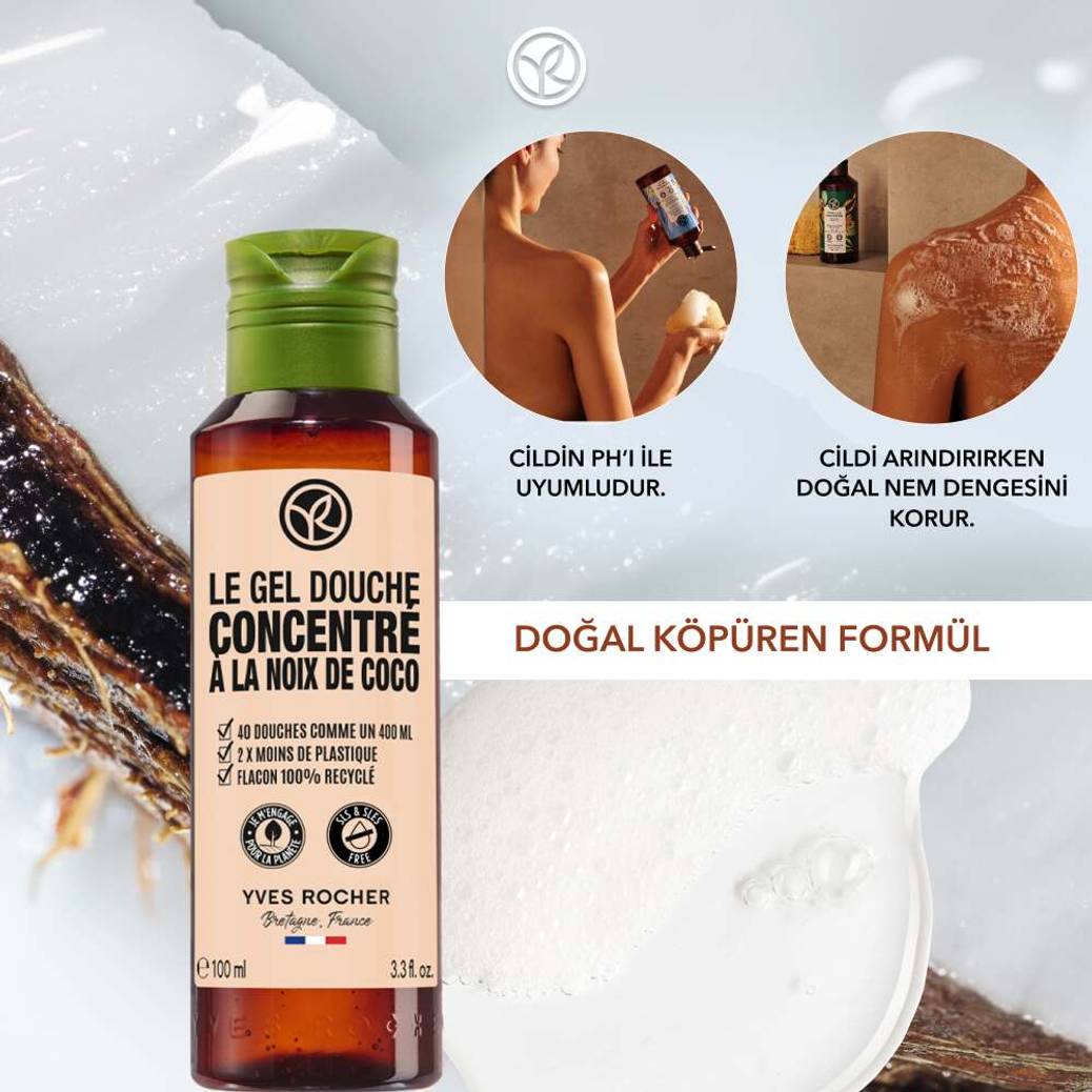 Konsantre Duş Jeli - Nemlendirici Tropikal Hindistan Cevizi -SLS,SLES İçermez-Vegan