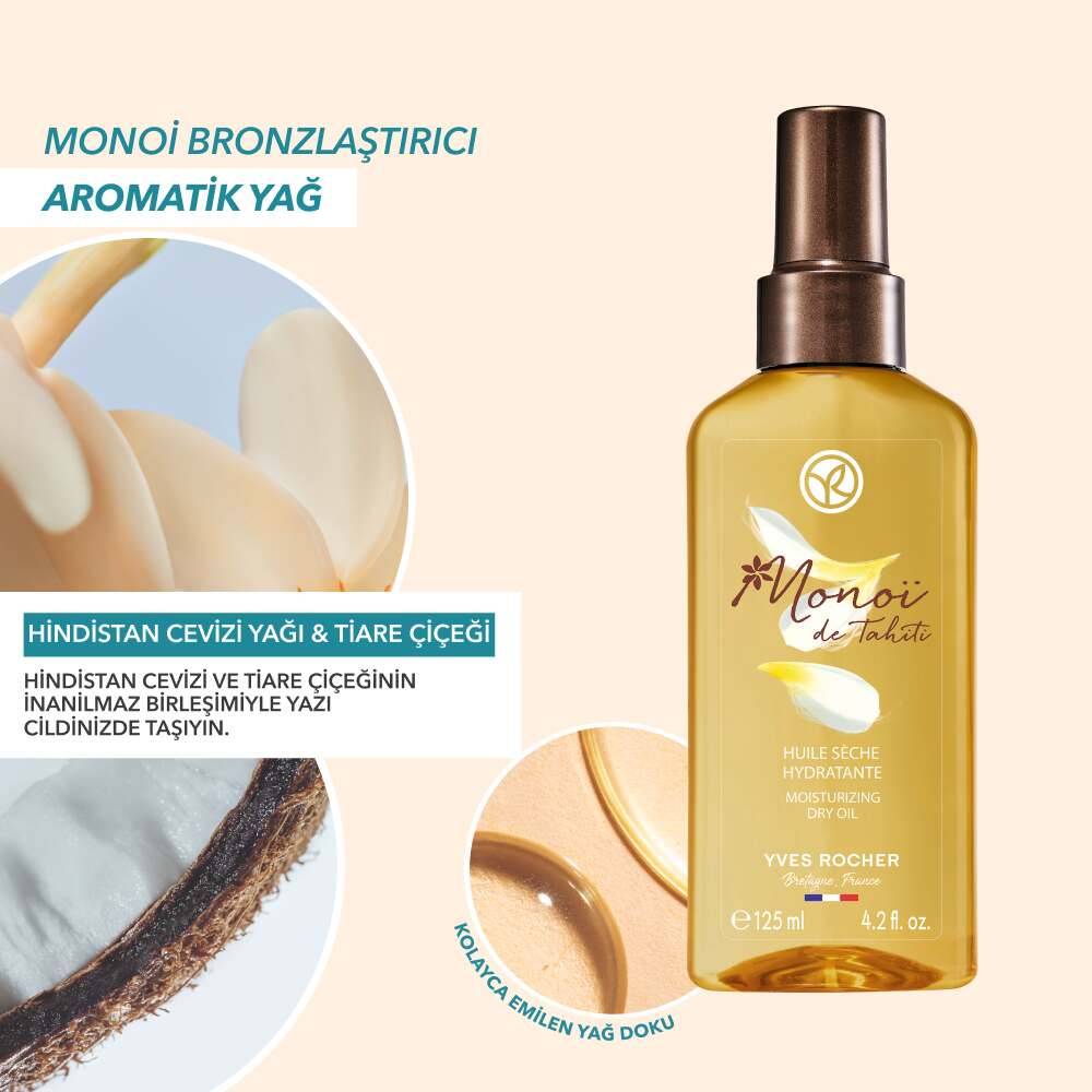 Monoi Bronzlaştırıcı Nemlendirici Besleyici Aromatik Yağ-Monoi de Tahiti-Vegan