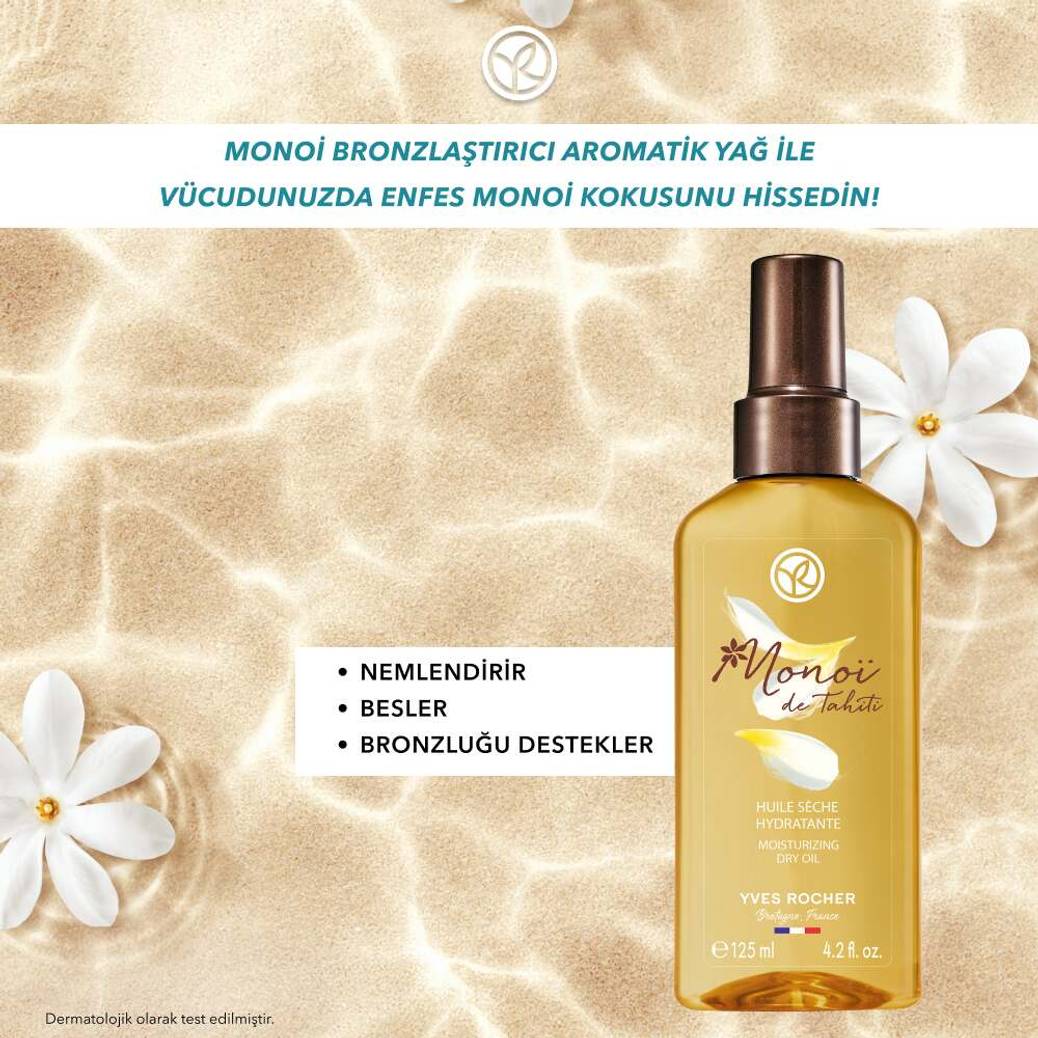 Monoi Bronzlaştırıcı Nemlendirici Besleyici Aromatik Yağ-Monoi de Tahiti-Vegan