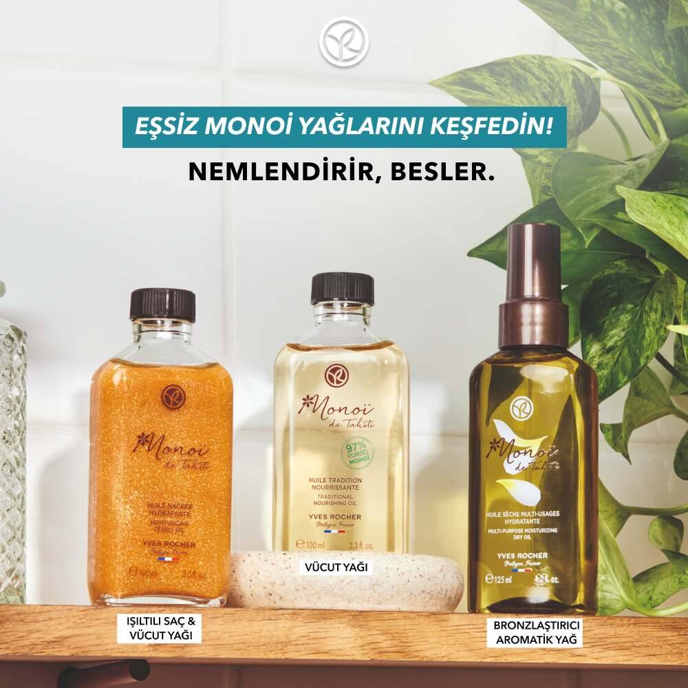 Monoi Bronzlaştırıcı Nemlendirici Besleyici Aromatik Yağ-Monoi de Tahiti-Vegan