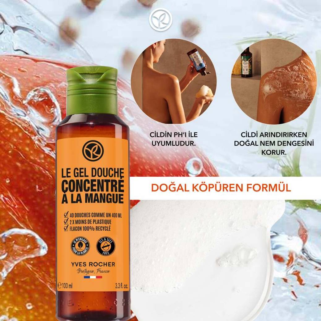 Konsantre Duş Jeli - Nemlendirici Canlandırıcı Mango & Kişniş-SLS,SLES İçermez-Vegan