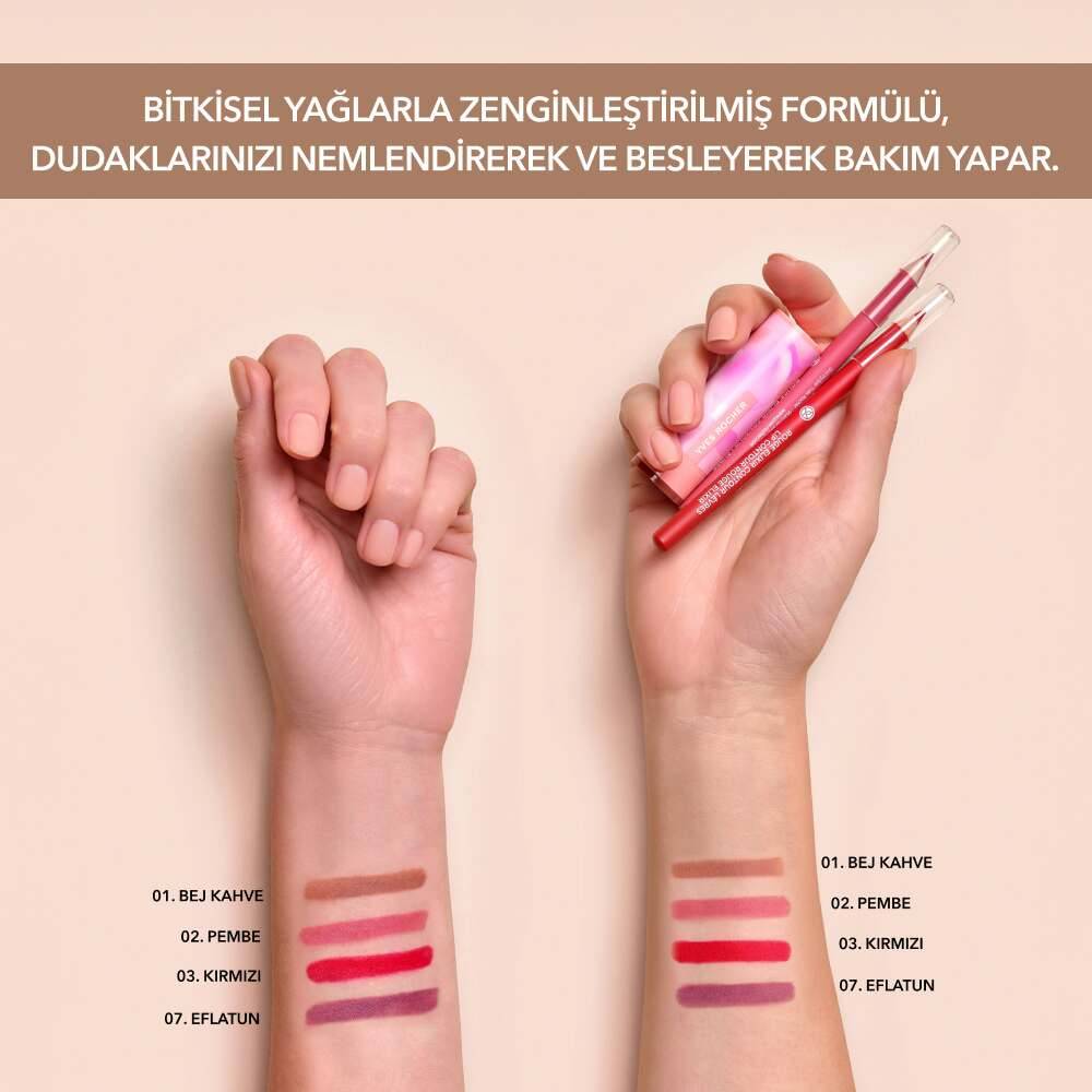 Yoğun Renkli Tahta Dudak Kalemi- C Vitamini & E Vitamini -Vegan