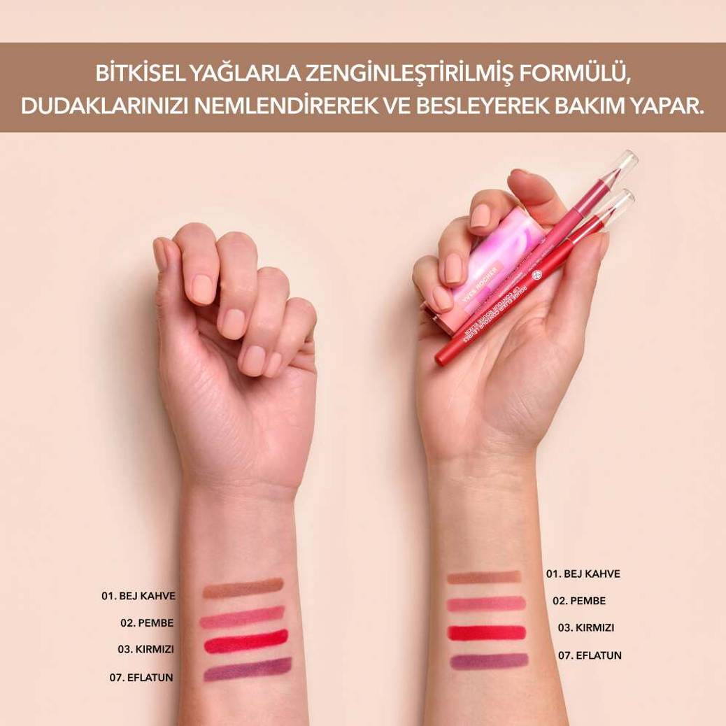 Yoğun Renkli Tahta Dudak Kalemi- C Vitamini & E Vitamini -Vegan