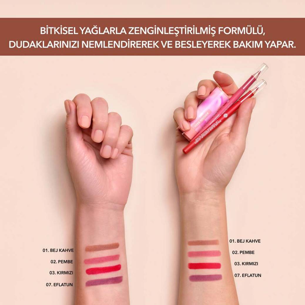 Yoğun Renkli Tahta Dudak Kalemi- C Vitamini & E Vitamini -Vegan
