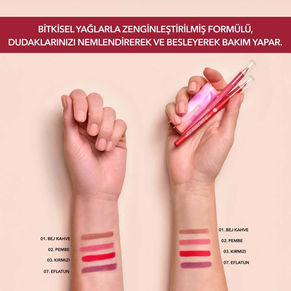Yoğun Renkli Tahta Dudak Kalemi- C Vitamini & E Vitamini -Vegan