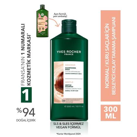 Besleyici Kolay Tarama Şampuanı - Normal / Kuru Saçlar / Douceur- SLS,SLES içermez , Tuzsuz , Vegan