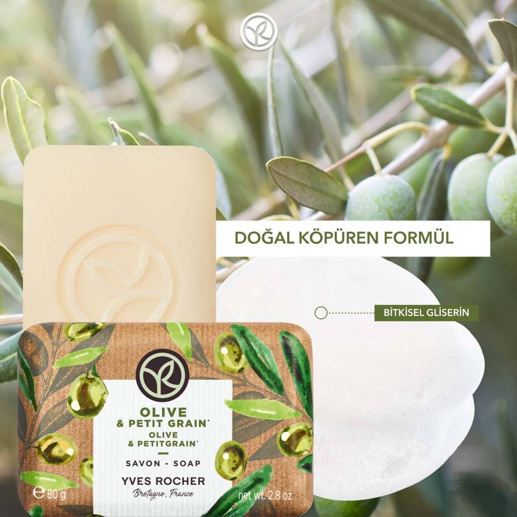 Katı Sabun - Ferahlatıcı Zeytin Turunç -SLS,SLES İçermez-Vegan