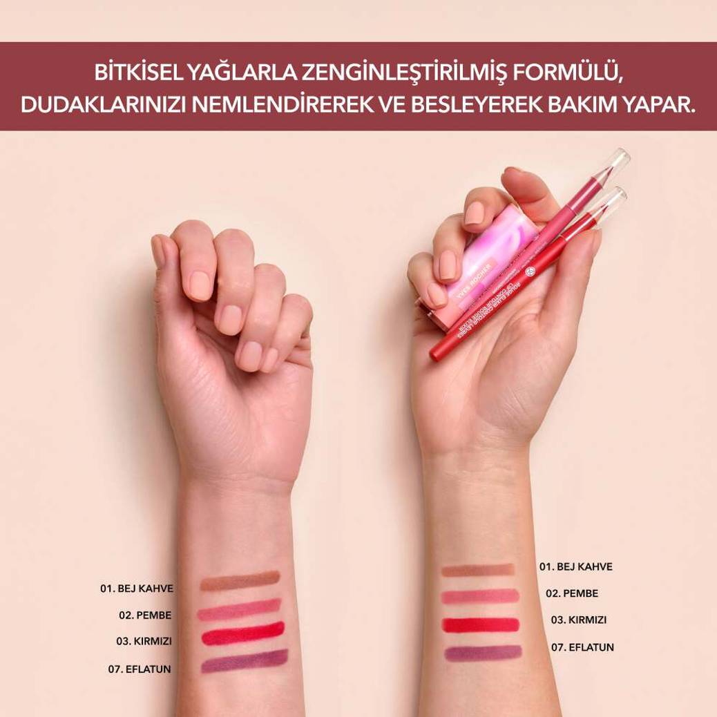 Yoğun Renkli Tahta Dudak Kalemi- C Vitamini & E Vitamini -Vegan