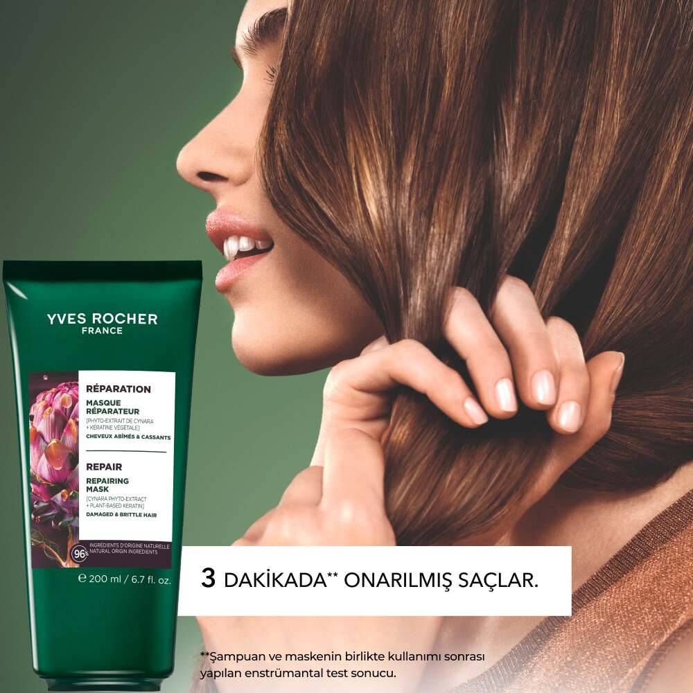 Onarıcı Bitkisel Keratin Prebiyotik Saç Maskesi - Yıpranmış Saçlar -Vegan