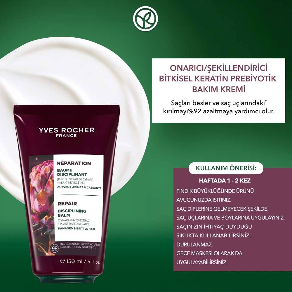 Bitkisel Keratin Bakım Kremi - Tüm Saçlar/Onarıcı / Şekillendirici -Prebiyotik,Vegan